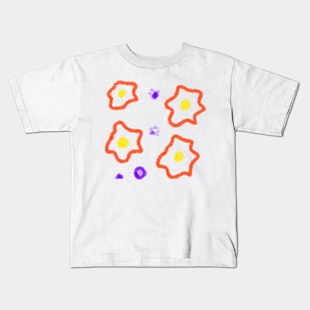 red yellow watercolor minimal flower art Kids T-Shirt by Artistic_st